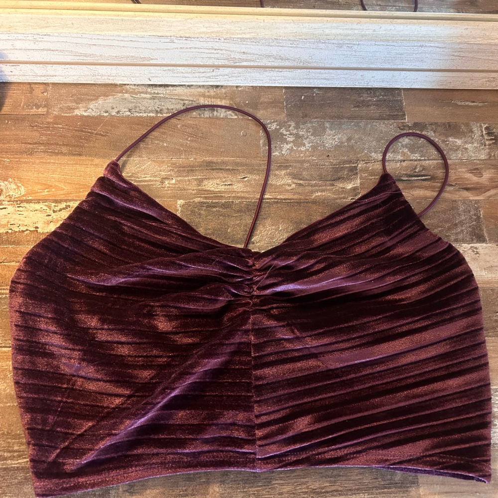 Forever 21 Dark Purple Velvet Cropped Tank